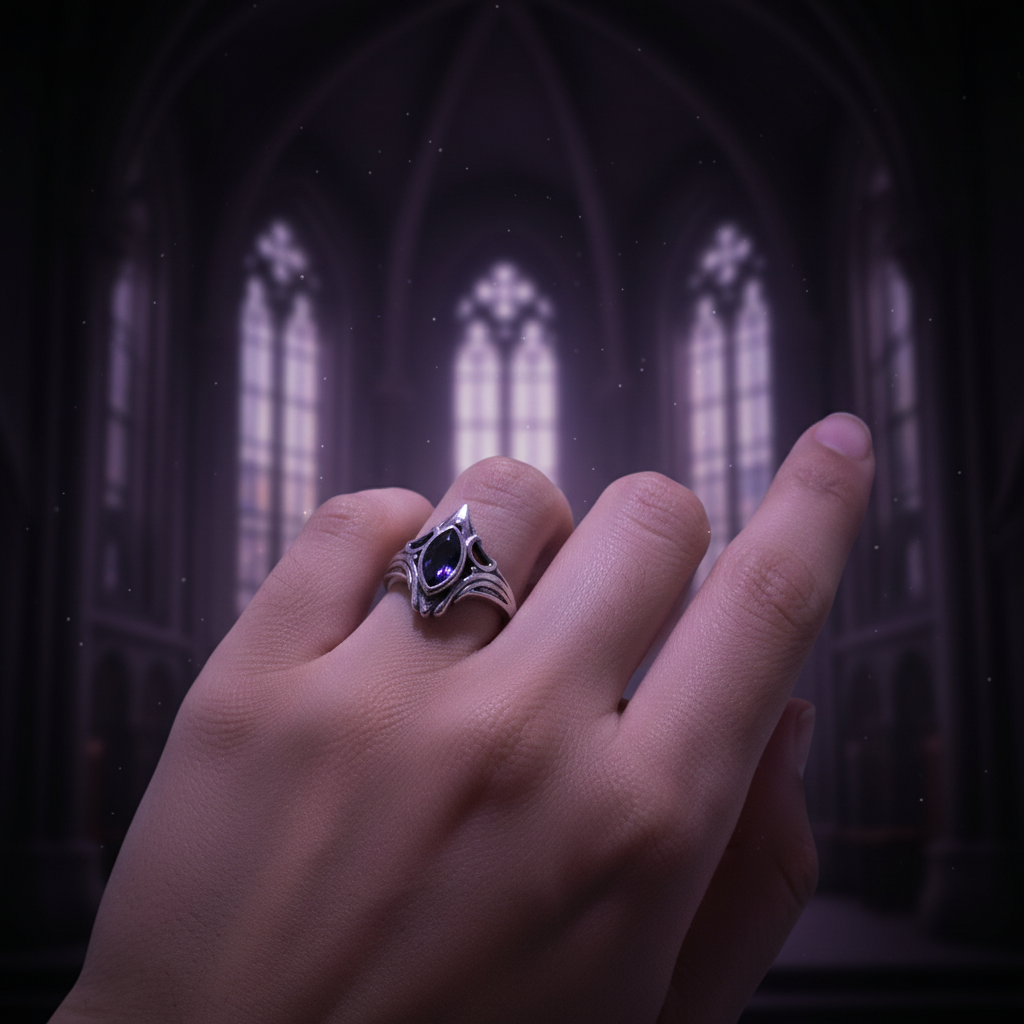 Midnight Sapphire Gothic Ring