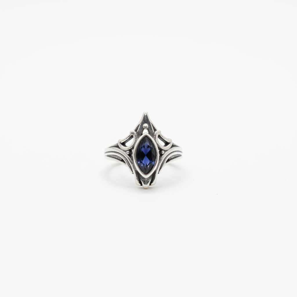Midnight Sapphire Gothic Ring