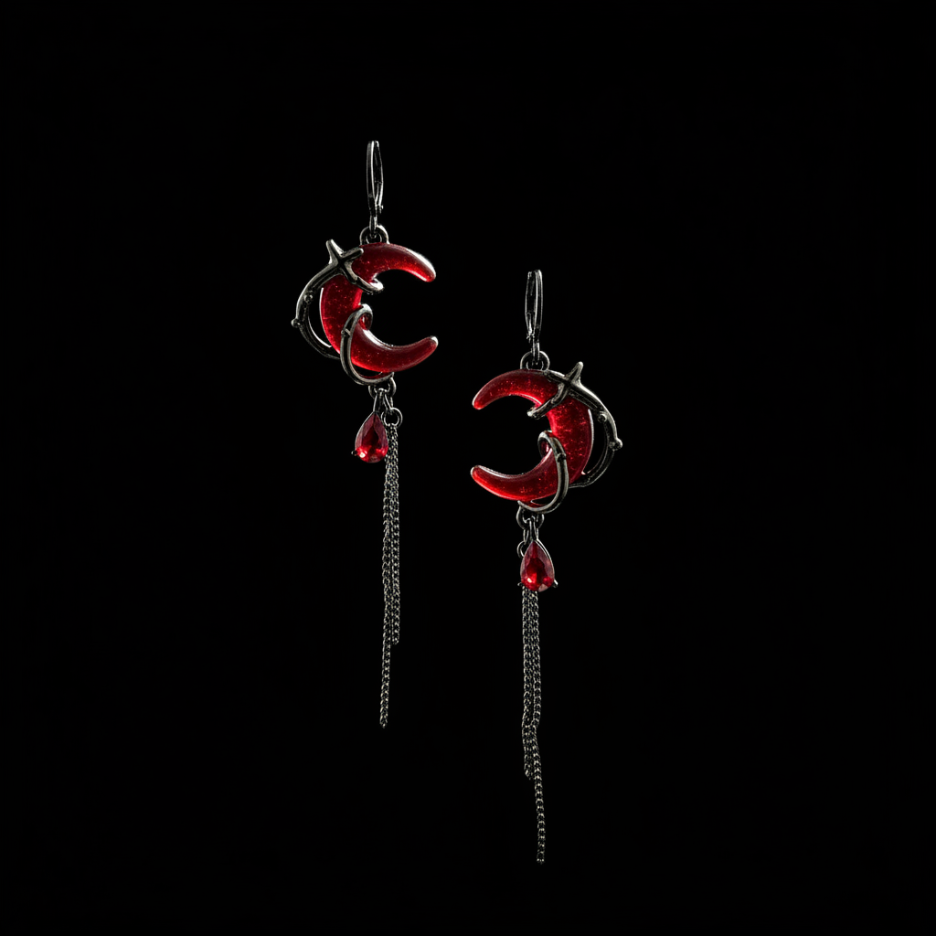 Blood Moon Gothic Drop Earrings
