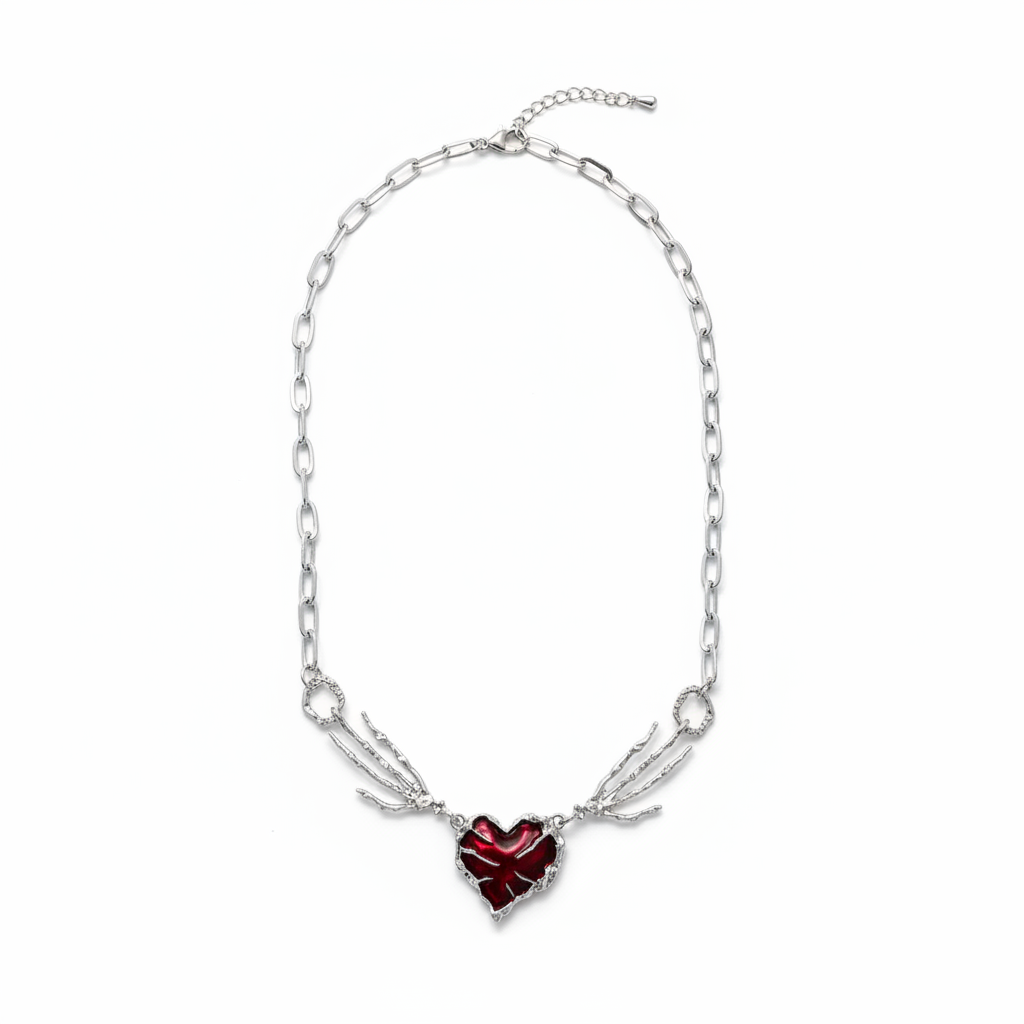 Crimson Soul Gothic Heart Necklace
