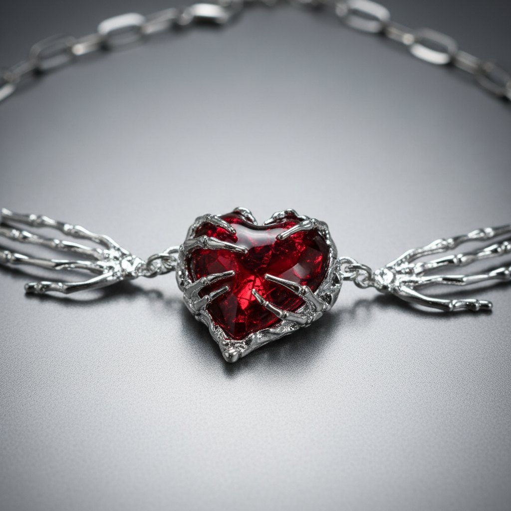 Crimson Soul Gothic Heart Necklace
