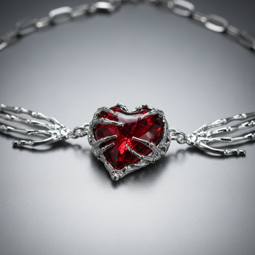 Crimson Soul Gothic Heart Necklace
