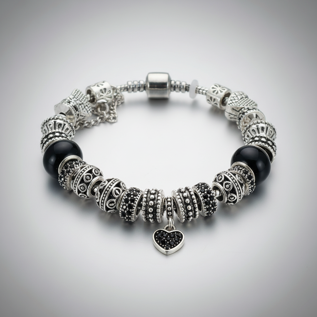 Gothic Noir Beaded Bracelet