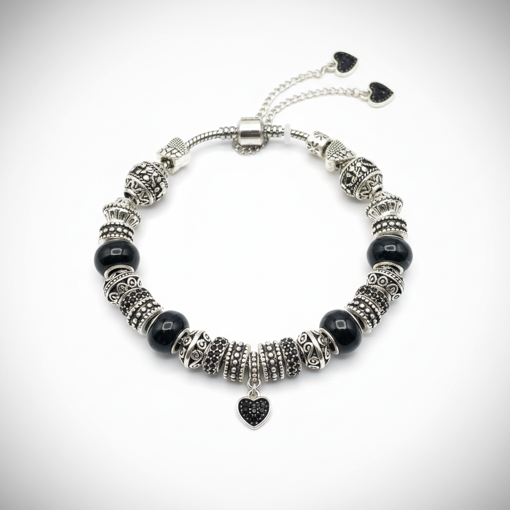 Gothic Noir Beaded Bracelet