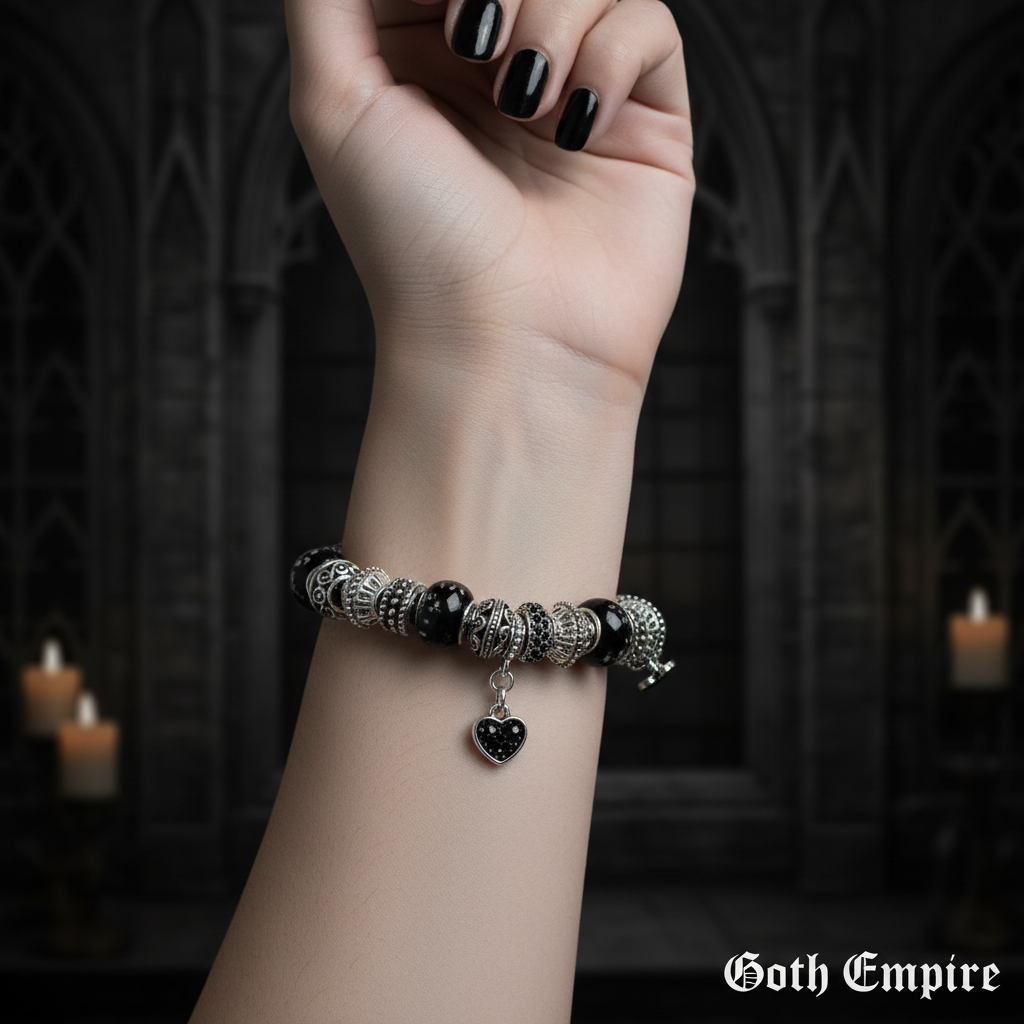 Gothic Noir Beaded Bracelet