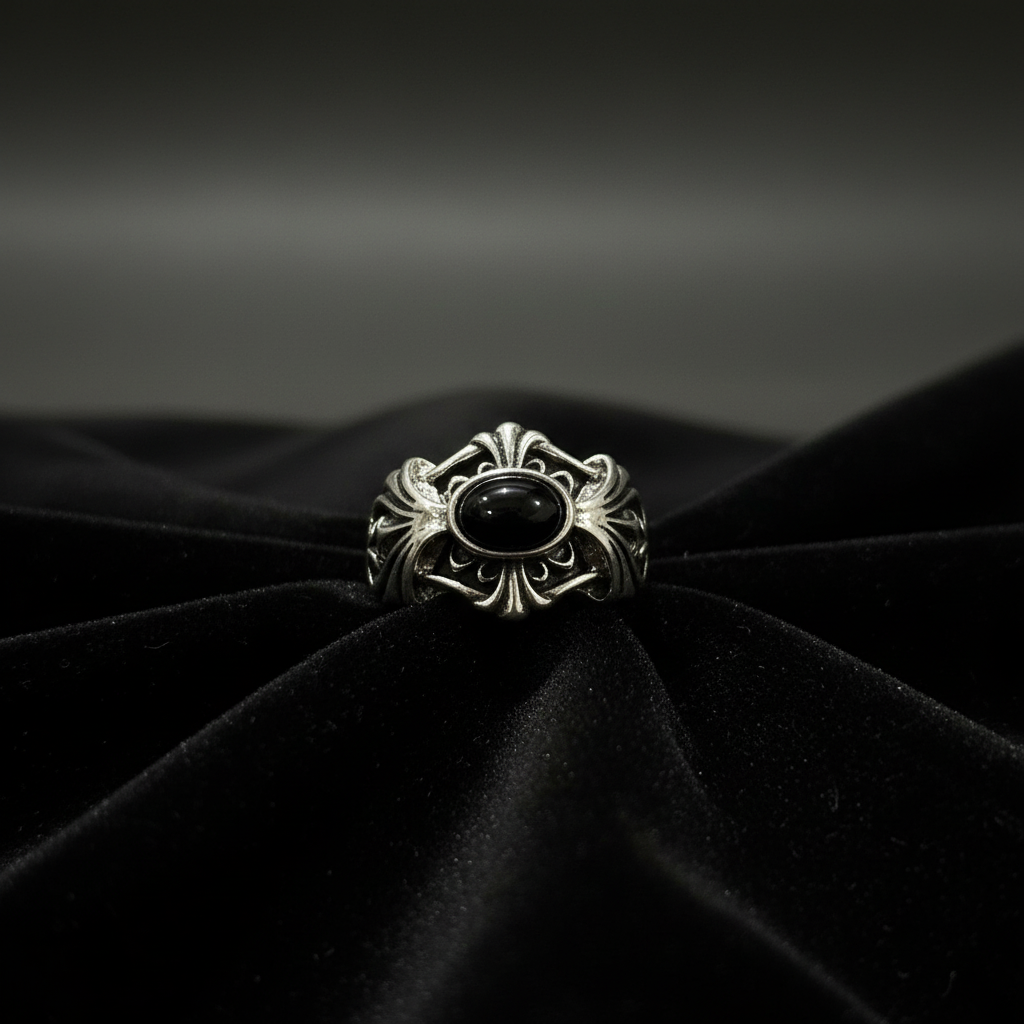 Vintage Onyx Gothic Ring