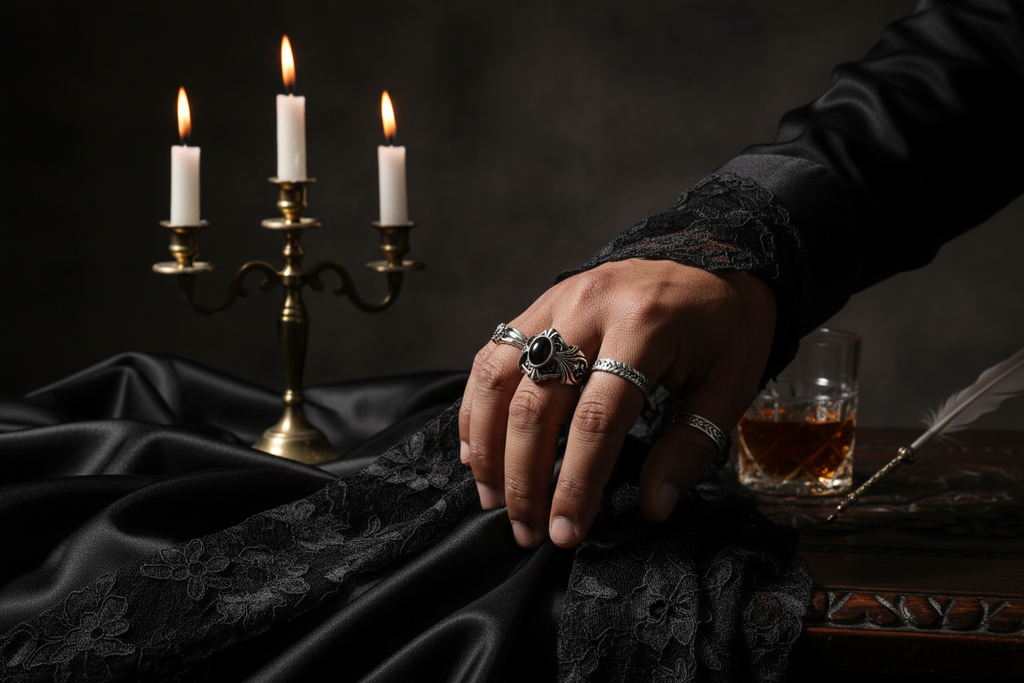 Vintage Onyx Gothic Ring