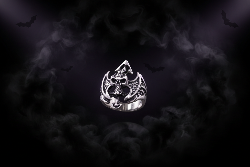 Skull Bat Gothic Ring