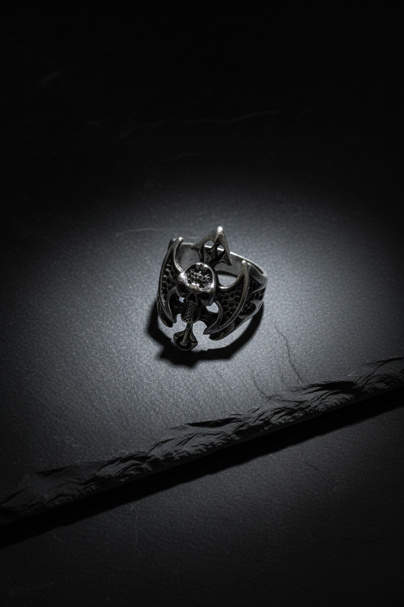 Skull Bat Gothic Ring