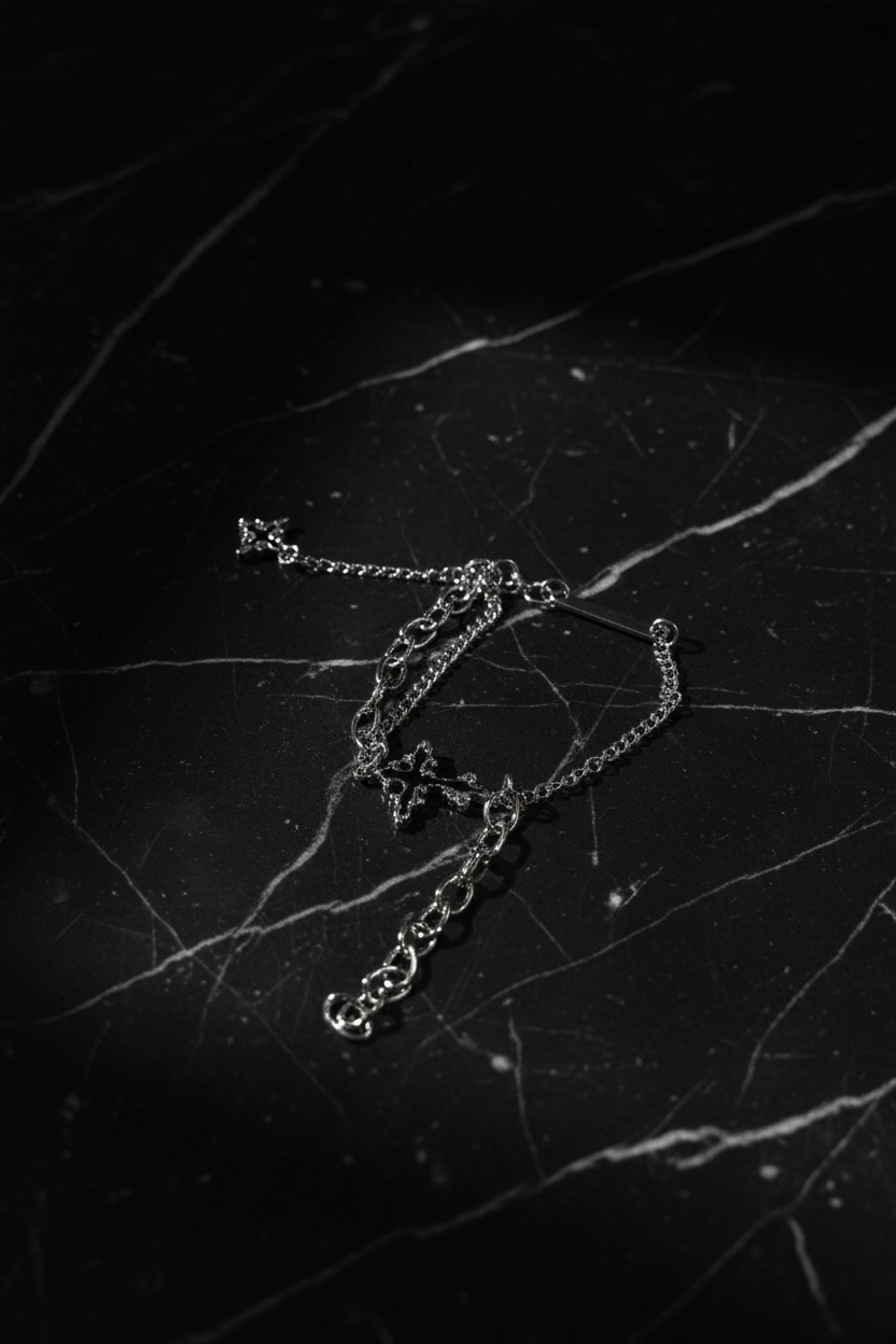 Gothic Cross Charm Bracelet