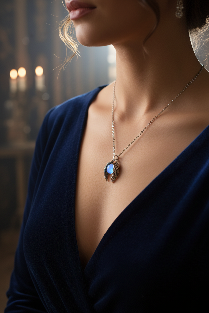 Celestial Wing Moonstone Necklace