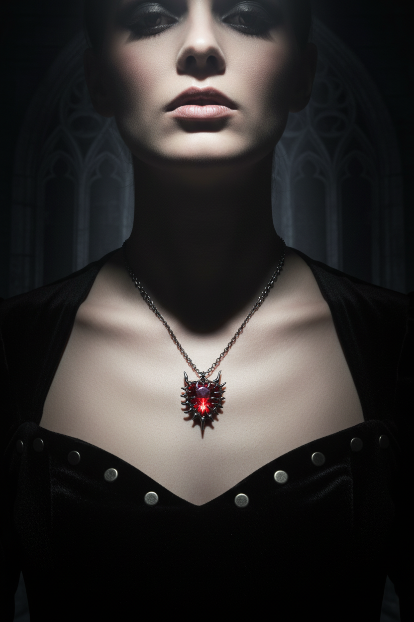 Thorned Crimson Heart Pendant