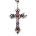 Crimson Gothic Cross Necklace