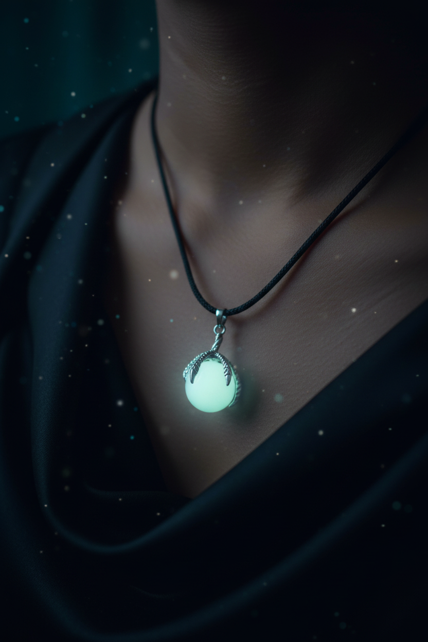 Lunar Glow Claw Pendant Necklace
