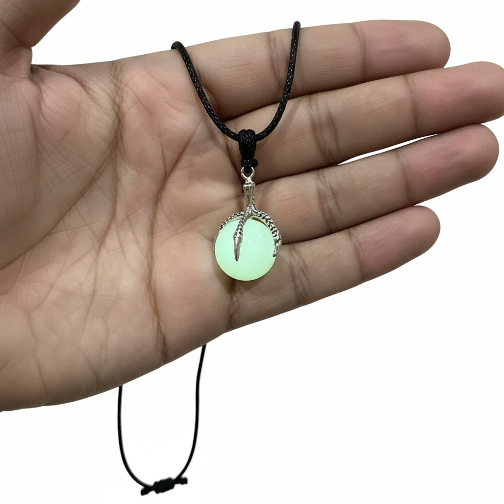 Lunar Glow Claw Pendant Necklace