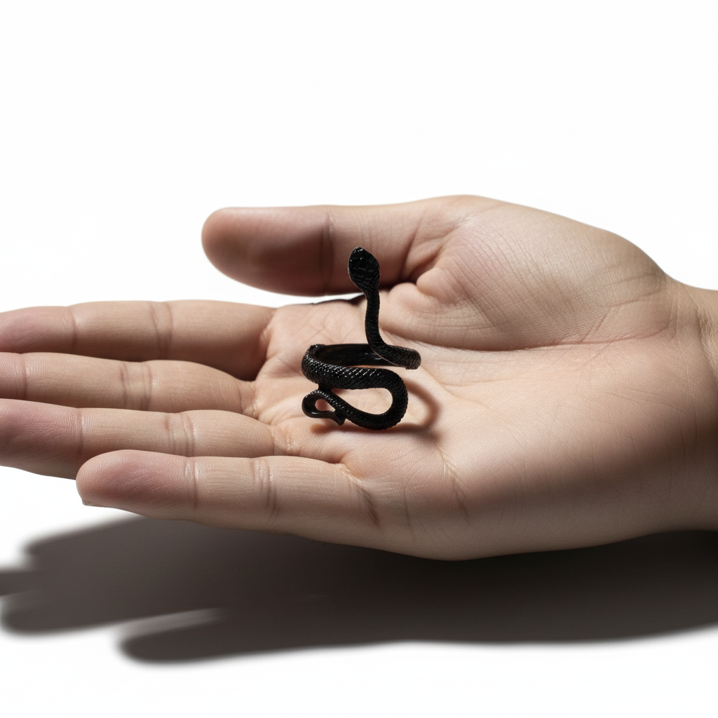 Black Cobra Snake Ring