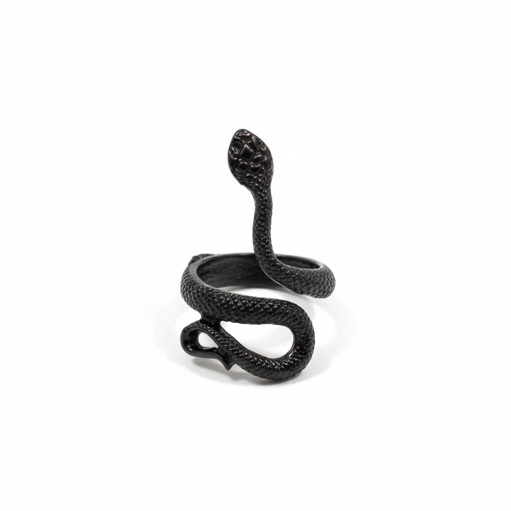 Black Cobra Snake Ring