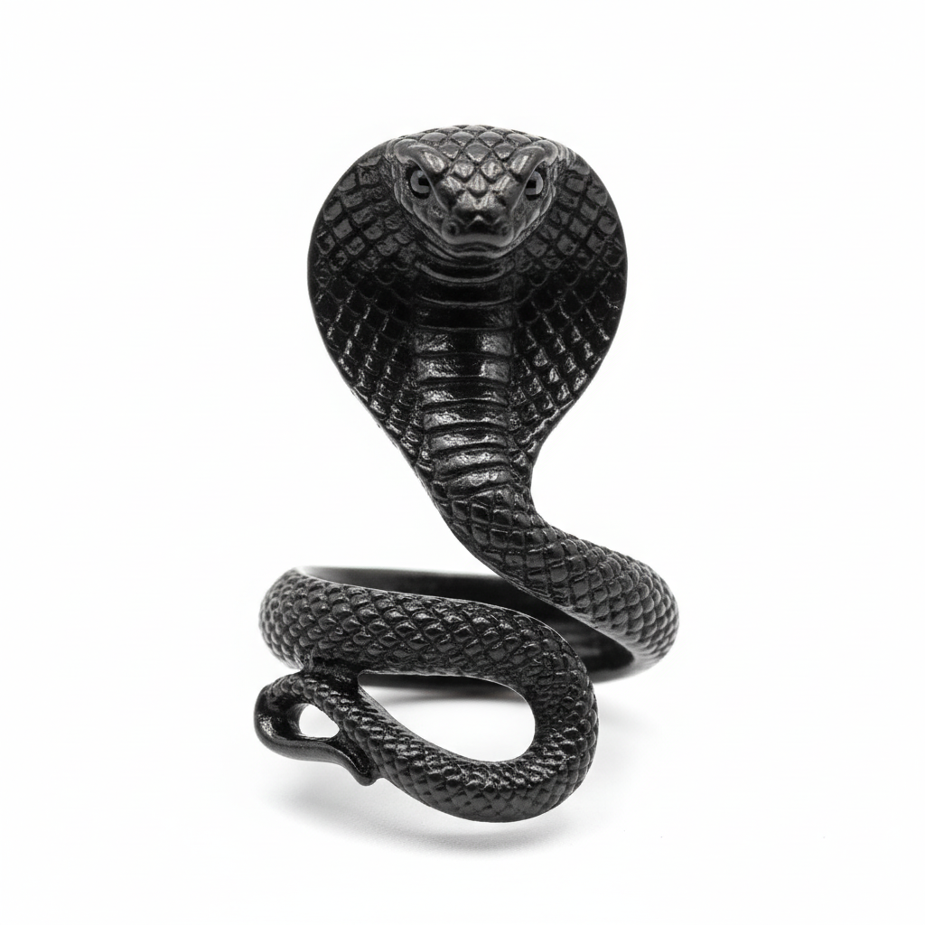 Black Cobra Snake Ring