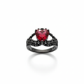 Gothic Heart Gemstone Ring